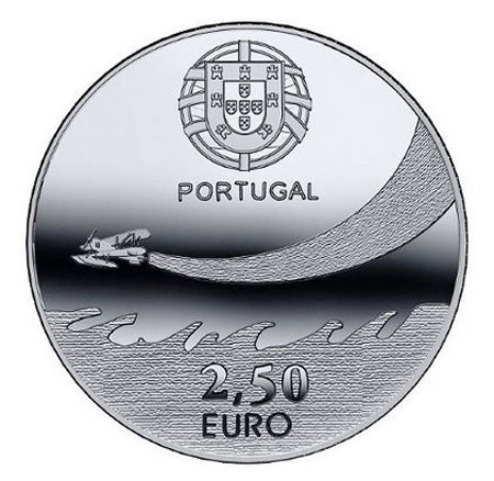 Portogallo 2,50€ 100 Anni di Aviazione Militare Argento Proof 2014