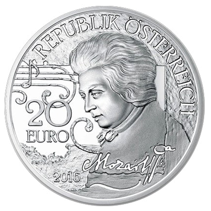 Austria €20 Genius Mozart - La leggenda prova 2016